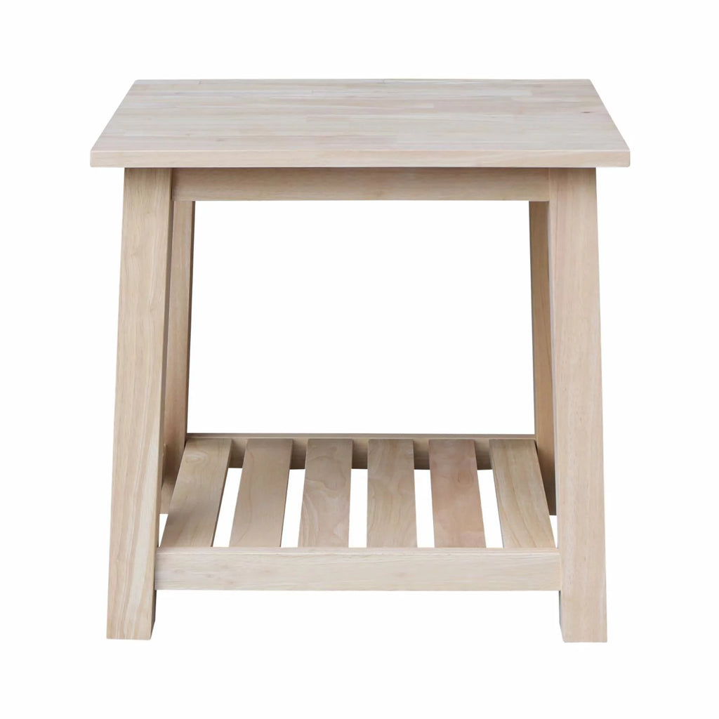 Solid Wood End Table with Shelf G60782