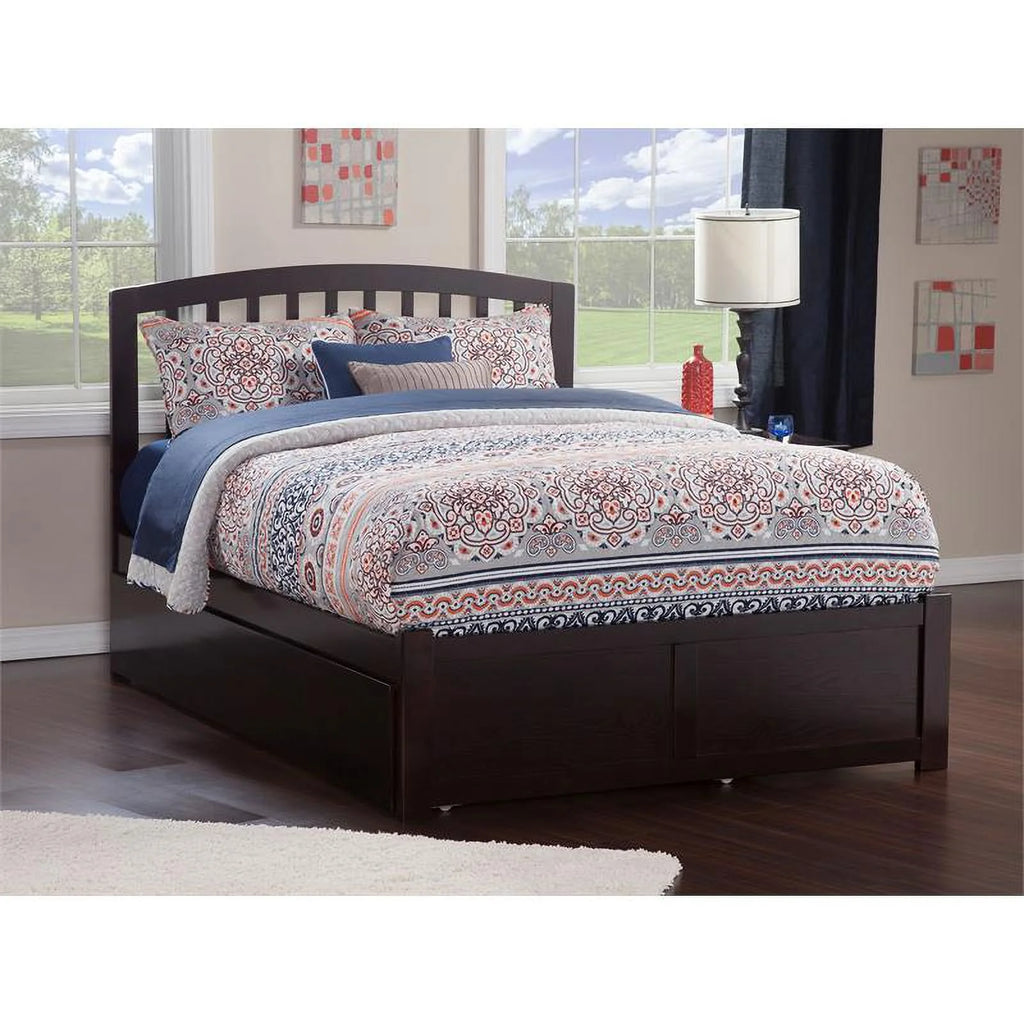 Wood Queen Bed with Trundle in Espresso P3245