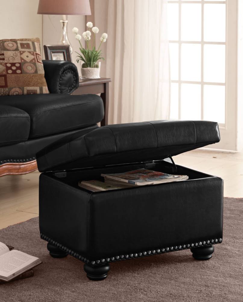 Black Storage Ottoman N10799
