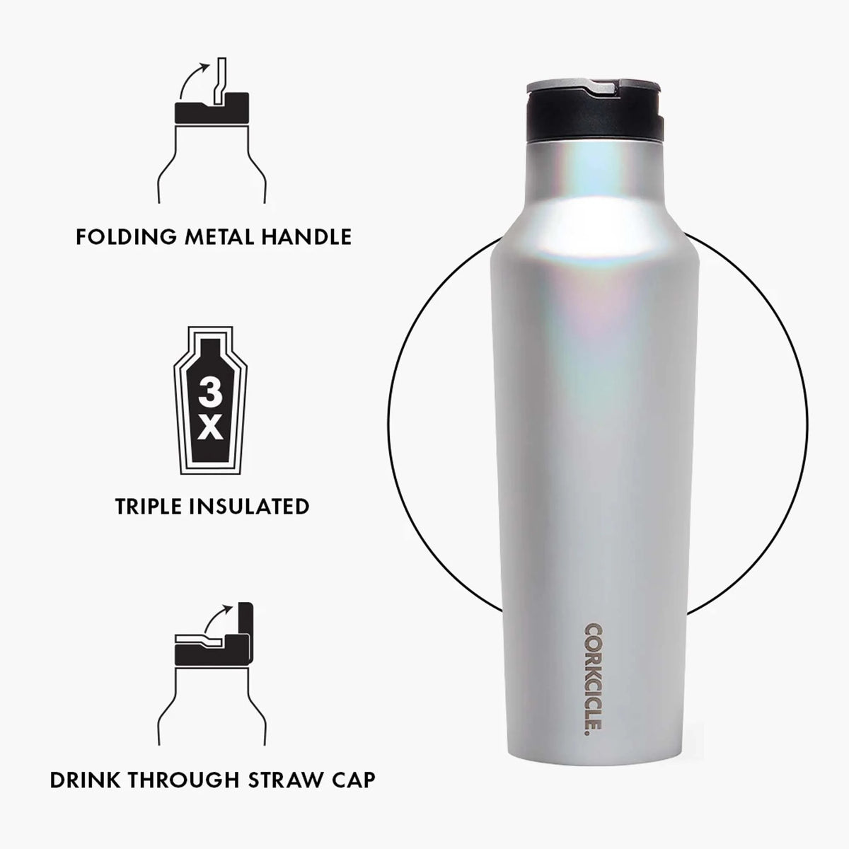 Prismatic 20 Oz Stainless Steel Water Bottle J345014