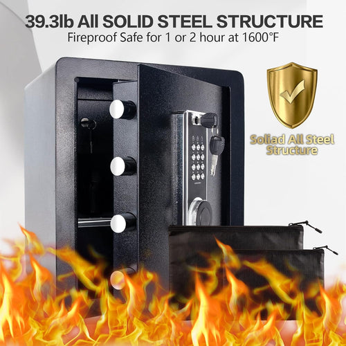2.05 Cub Security Safe with Digital Keypad Fireproof Safe with Inner Cabinet LED Light V712516