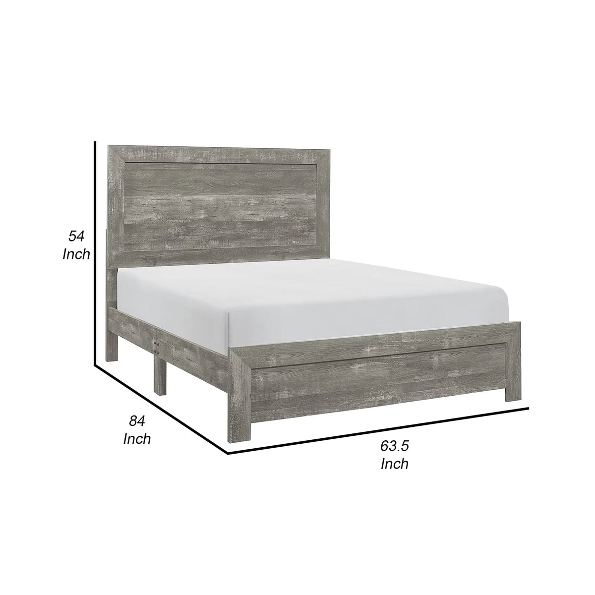 Queen Bed with Panel Headboard and Footboard P312