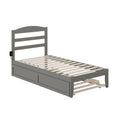 Grey Twin Bed with Twin Trundle A83212
