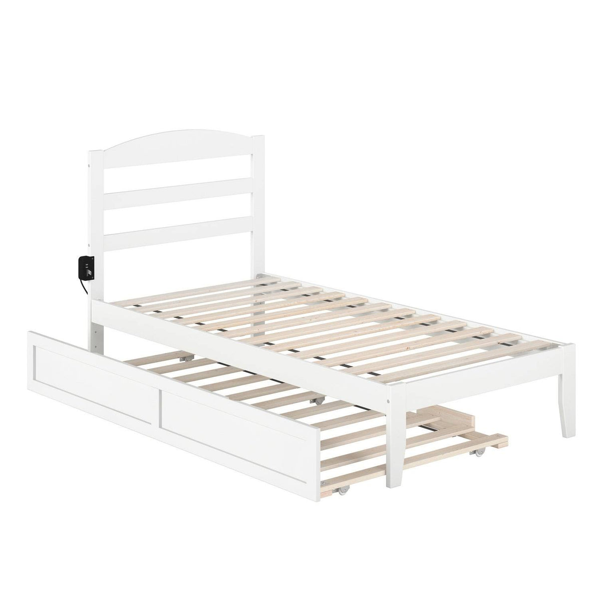 Grey Twin Bed with Twin Trundle A83212