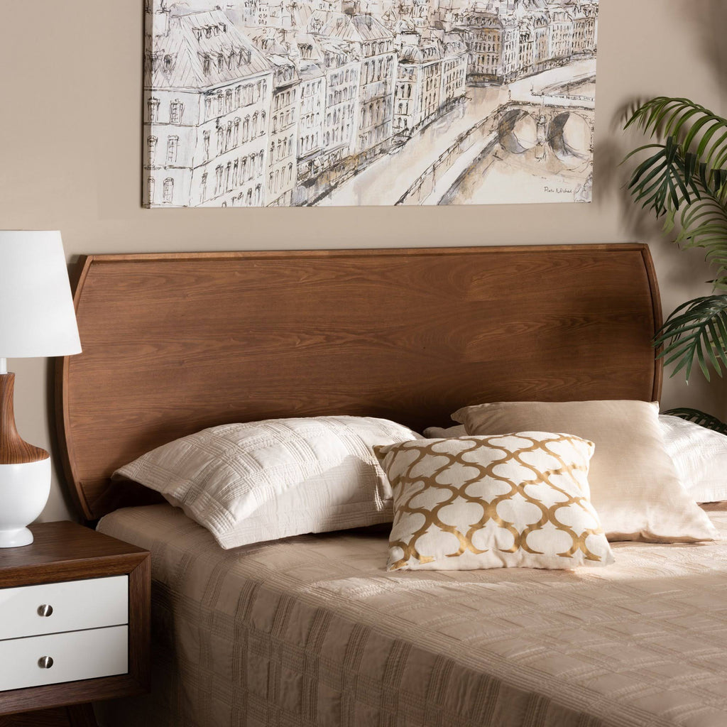 King Size Ash Walnut Finished Wood Headboard O479
