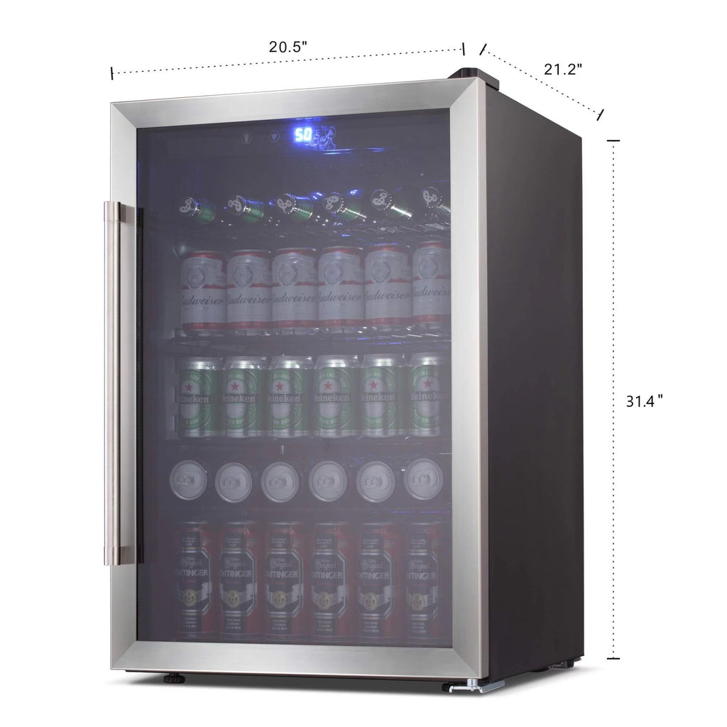 3.2Cu.ft 120 Can Glass Door Beverage Refrigerator Cooler D7436