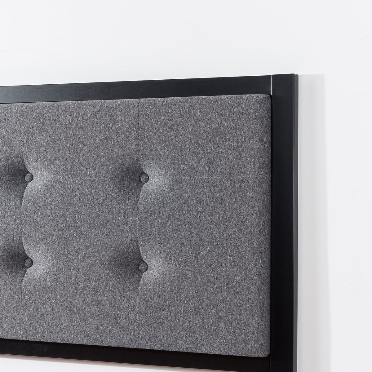 Queen Gray Upholstered Metal Headboard O189