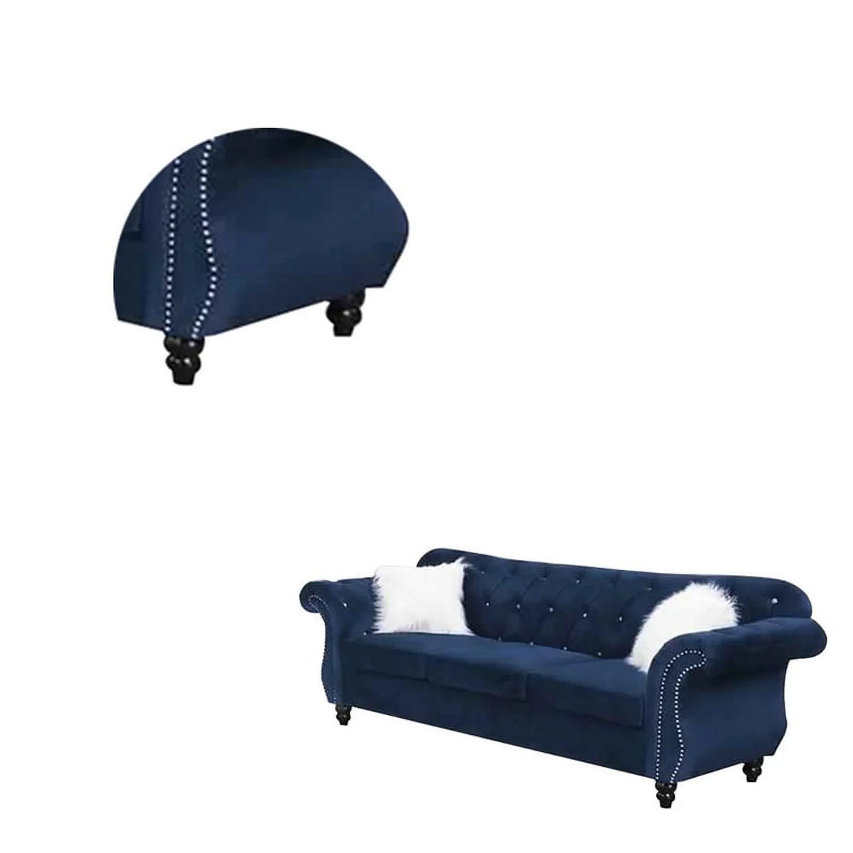 Blue Velvet Sofa E836
